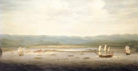 Vista de Port Royal, Jamaica, c.1758 (óleo sobre tela)