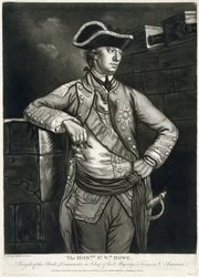 O Honble. Sr. Wm. Howe, Cavaleiro do Banho e Comandante-em-chefe das Forças de Sua Majestade na América