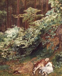 As crianças na manhã da madeira