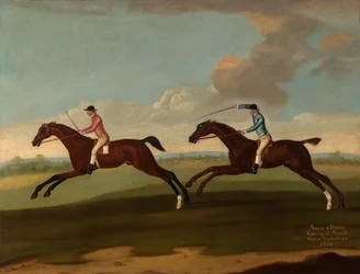 Aaron e motorista executando o segundo calor em Maidenhead, 1754