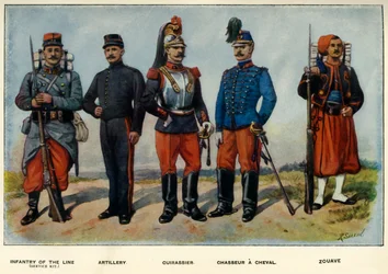 Tipos do exército francês, 1919.