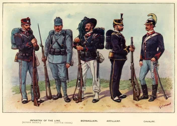 Tipos do exército italiano, 1919.