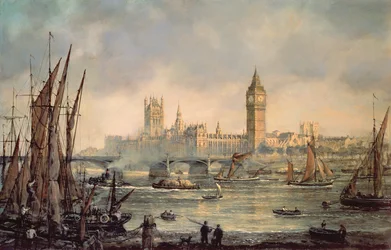 As Casas do Parlamento e Westminster Bridge