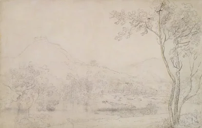 Castell Dinas Bran, País de Gales (grafite e giz preto sobre papel)