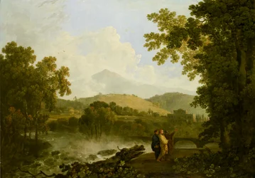 Cícero e seus dois amigos, Atticus e Quintus, em sua villa em Arpinum, 1769-1770