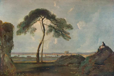 Paisagem italiana com um pinheiro de pedra, c1756, 1938