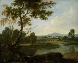 Paisagem na Itália, século XVIII.