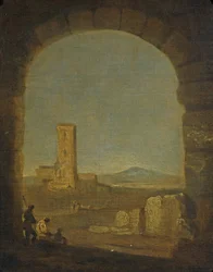 Torre del Fiscale, perto de Roma, Itália, c.1775 (óleo sobre tela)