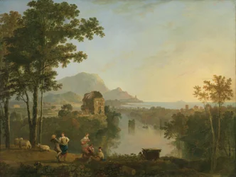 Vasta paisagem costeira do Sul ao crepúsculo
