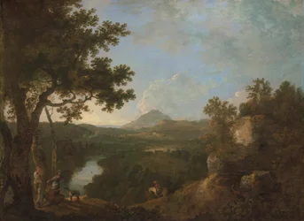Vista perto de Wynnstay, a sede de Sir Watkin Williams-Wynn, quarto Bt.