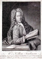 Retrato de Kellom Tomlinson (c.1690-c.1753) gravado por François Morellon la Cave (fl.1731-54) 1754 (gravura)