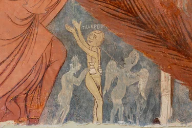Juízo Final, pormenor, "Os Hereges", século XIII (fresco)
