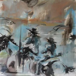 Sobreposição de cavaleiros azuis, 2015 (aguarela)