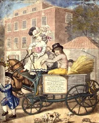 A Lesson Westward ou uma visita matinal a Betty Cole, Hammersmith Turnpike c.1782 (estampa)