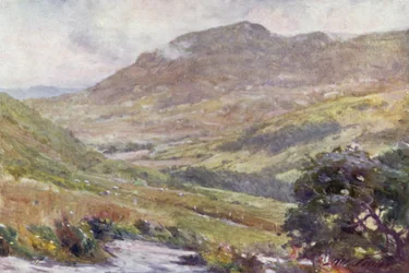 A Mountain Pass, Meio-dia (cor litho)