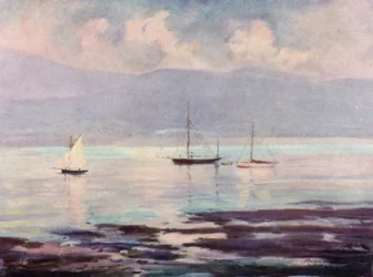 Yachts, Anglesey Coast (cor litho)