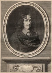 Retrato de Jean Chapelain (1595-1674), poeta francês - Gravura - Jean Chapelain (1595-1674) poeta et critique litteraire francais - Gravura de Nanteuuil et grave par Peulot.