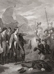 Oliver Cromwell a reprimir o motim de Burford. (imprimir)