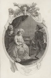 Cena de The Tender Husband de Richard Steele (gravura)