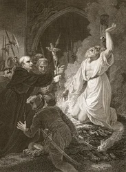 O Martírio do Arcebispo Cranmer, gravado por W. Bromley, ilustração de 