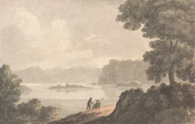 Números numa Paisagem Romântica à beira do Lago