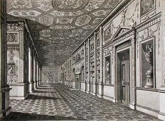 A Biblioteca da Syon House, construída em 1760-69 (gravura)