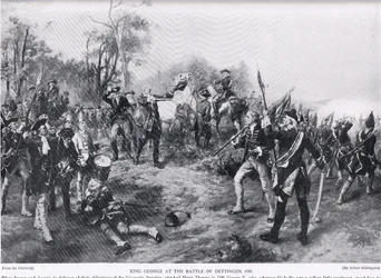 George II em Dettingen, ilustração da &39;Hutchinson&39;s Story of the British Nation&39;