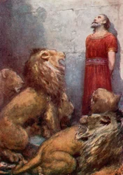 Daniel no The Lions Den (cor litho)