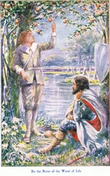 By the River of the Water of Life, de The Pilgrims Progress, publicado por John F Shaw & Co, c.1900