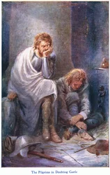 The Pilgrims in Doubting Castle, de The Pilgrims Progress publicado por John F Shaw & Co, c.1900
