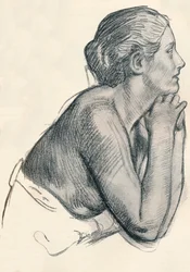 Um estudo em Sanguine, c1900