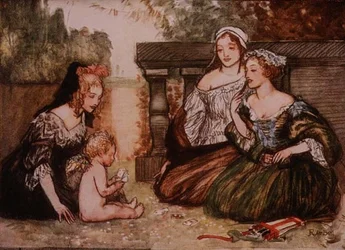 Cupido e a minha Campaspe jogavam às cartas por beijos, de Golden Treasury de Palgrave, publicado em 1907