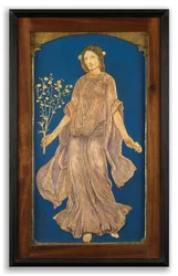 Flora (relevo em gesso, colorido e dourado)