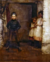 Na Porta (óleo sobre tela)