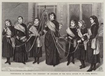 Performance da Sinfonia de Brinquedo de Haydn pelos Filhos do Royal Asylum of St Anne, Redhill