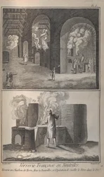 Fabricação de vidro. De Encyclopédie, de Denis Diderot e Jean Le Rond dAlembert, 1751-1765.