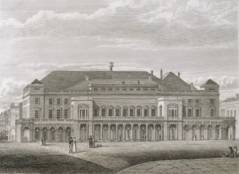O teatro do rei, Haymarket, gravado por Bartholomew Howlett (1767-1827), bar. por Robert Wilkinson, 1820