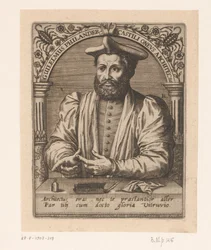 Retrato de Guillaume Philandrier Guilelmus Philander Castili oneus architectus (título no objeto) Série de retratos de estudiosos dos séculos XV e XVI (título da série)