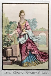 Anne Palatine, Princesa de Conde (Anne de Baviere (1648-1723) (Anne Henriette Julie de Baviere) (Anna del Palatinato) - gravura de Robert Bonnart -