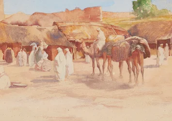 Viajando ao mercado (aquarela)