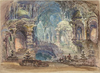 Pavilhões fantásticos em uma gruta