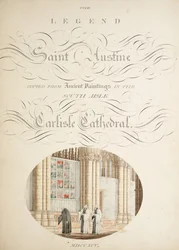 Ms. New Coll 380, f9r. As antiguidades da Igreja Catedral de Santa Maria, Carlisle, desenhada por Robert Carlile, 1795 (caneta e tinta sobre papel)