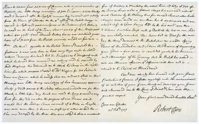 Carta de Robert Clive a Thomas Pelham-Holles, 23 de fevereiro de 1757.