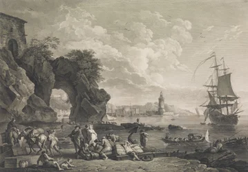 Vista de Pausilype perto de Nápoles, 1785.