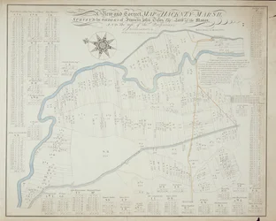 Um novo e correto mapa de Hackney Marsh, 1745