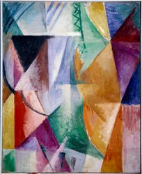Uma janela ou desenho para três janelas. Pintura de Robert Delaunay (1885-1941)