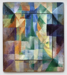 Janelas simultâneas sobre a cidade. Parte 1, segundo padrão, primeira réplica. Pintura de Robert Delaunay (1885-1941)