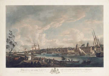 Vista do Royal Hospital em Greenwich, 1793