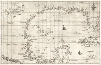 Mapa de 1646 do Golfo do México por Robert Dudley
