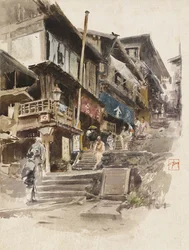 Uma rua em Ikao, Japão II, 1890